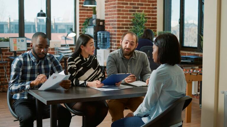 human resources team meeting hiring