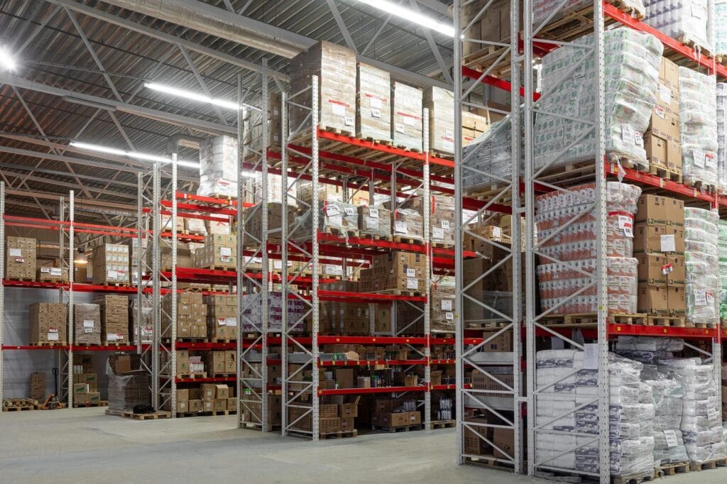 Warehouse interior racking logistics
