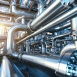 Chemical plant industrial pipes