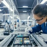 Electronics assembly line workers in northern Vietnam's cluster