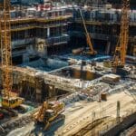 Construction site infrastructure development at Indonesia's new capital Nusantara