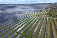 Utility-scale solar farm of the kind Singapore capital finances in Vietnam