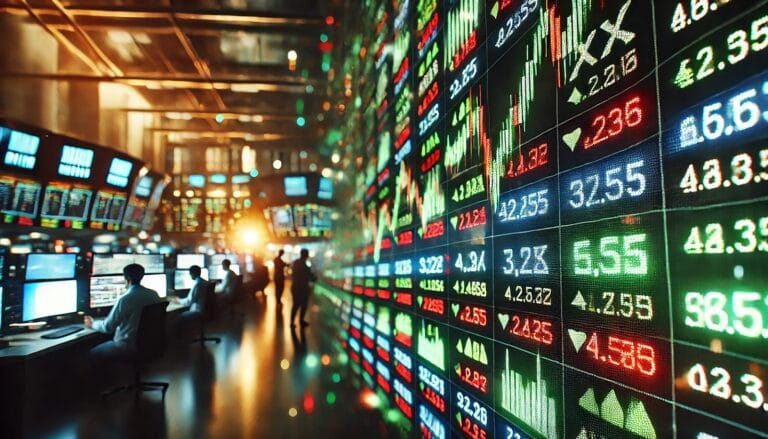 Stock market data screens tracking emerging market index reclassification