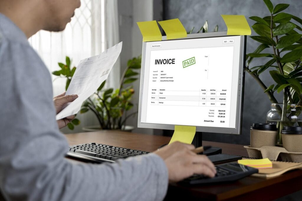 Electronic invoice accounting software