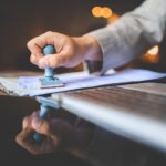 Work permit application documents desk
